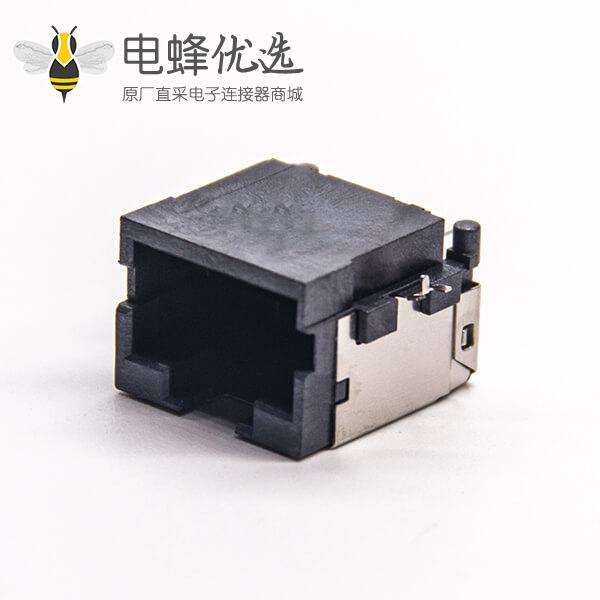 rj45母座单端口弯式8p8cSMT沉板贴板接PCB带屏蔽