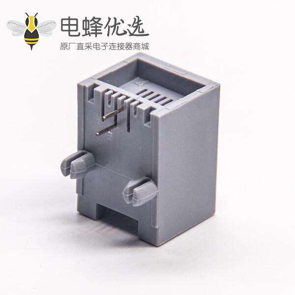 RJ11 6P2C灰色全塑模块化连接器弯式插PCB板