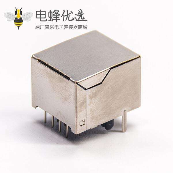 网络接头屏蔽rj45半包弯式8p8c插PCB板