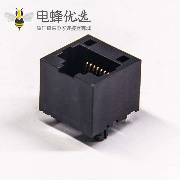 rj45插座180度母座接插件直插PCB板全塑不带灯