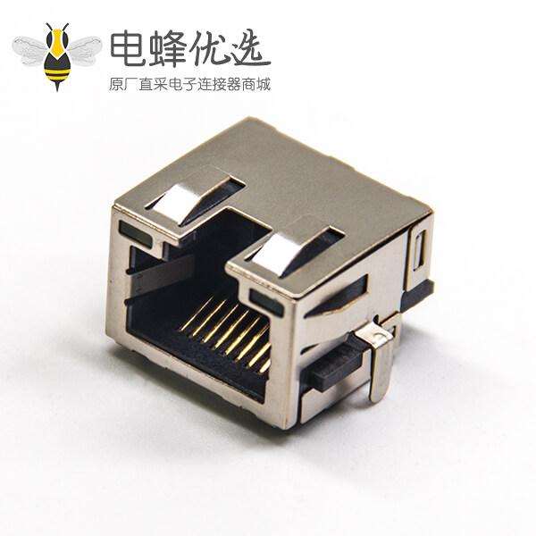 带弹片rj45网口插座全包屏蔽单端口带灯沉板式插板