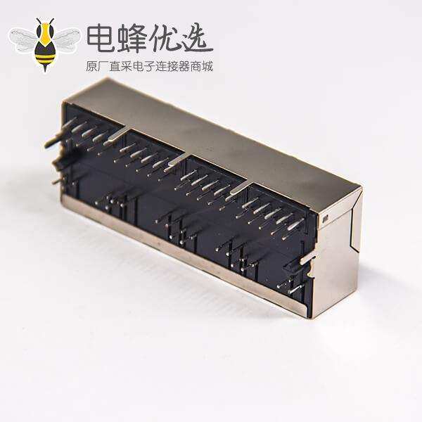 RJ45带滤波器单层1&times;4多端口带屏蔽插孔式模块化连接器