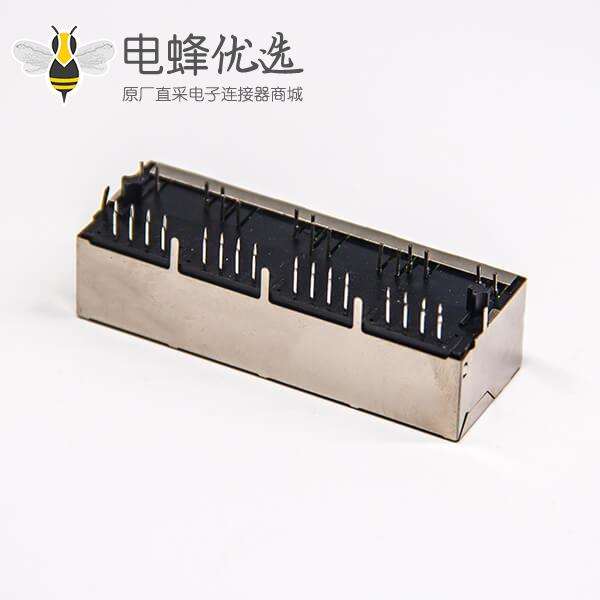 带滤波器的RJ45网络模块化连接器1&times;4多端口90&ordm;带灯