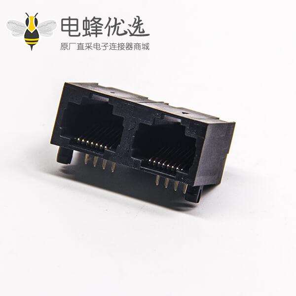 插件rj45封装8p8c直插式单层多端口1&times;2全塑式母座