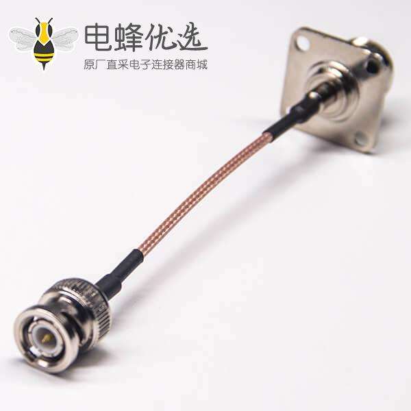 n母头四方连接器转bnc直式公头射频线