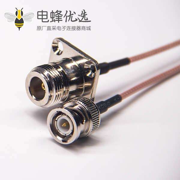n母头四方连接器转bnc直式公头射频线
