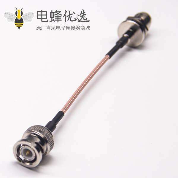 tnc接头防水前锁板母头转bnc公头接RG316组装线材