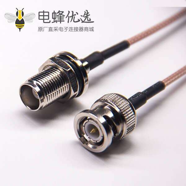 tnc接头防水前锁板母头转bnc公头接RG316组装线材
