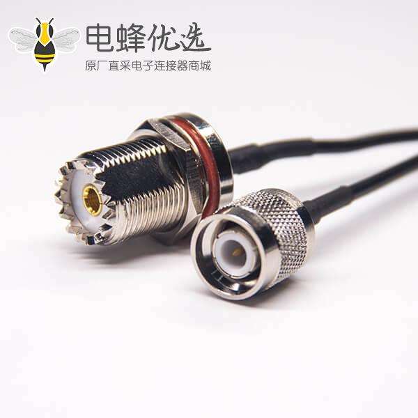 UHF母头防水穿墙射频线rg174接bnc直式公头