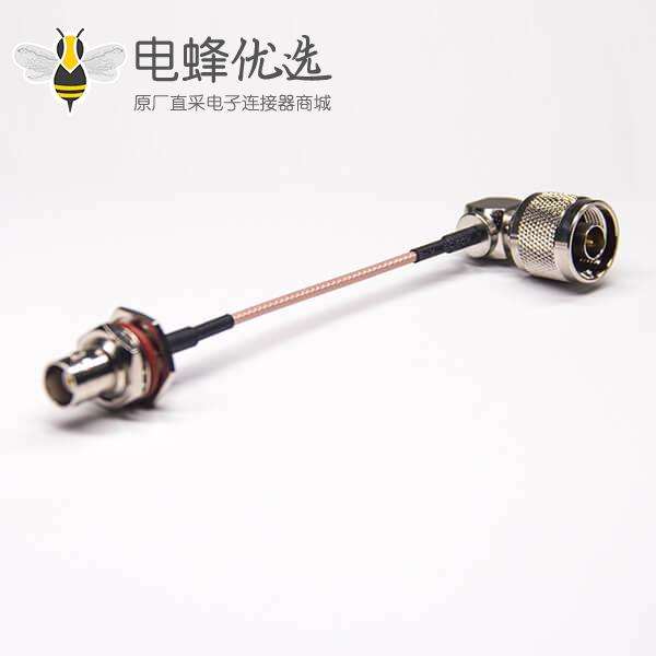 BNC线接口大六角防水母头直式转N型弯式公头接RG316线