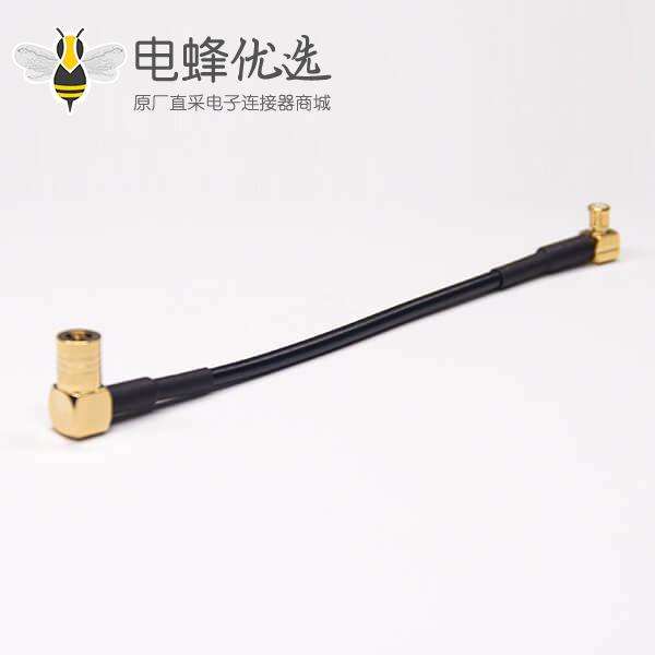 MCX信号线90度弯公头转SMB弯式母头线接RG174