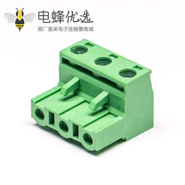 绿色端子插头插拔式接线端子绿色带螺钉弯式