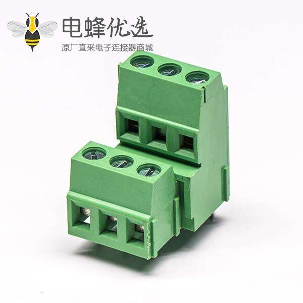 螺钉接线端子2层私心表贴插孔式绿色端子接线