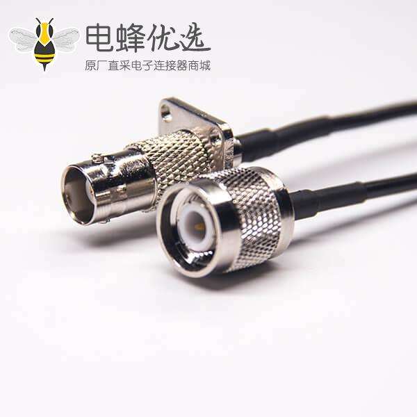 tnc射频接头组装线材RG174接bnc四孔法兰母头