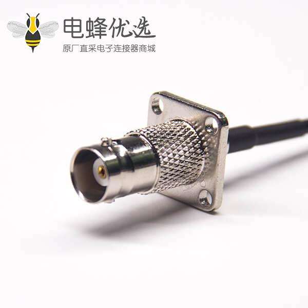 带法兰盘的BNC接头50欧姆母头直式转MCX公头直式接RG316线