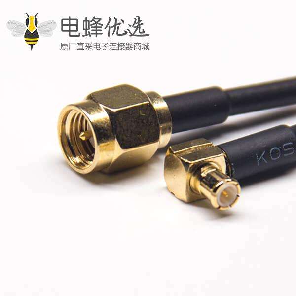 SMA公头直式转MCX弯式公头组装线材接RG316