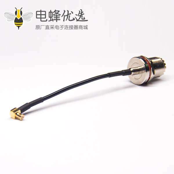 射频线UHF母头180度转MCX公头90度RF线材接RG174
