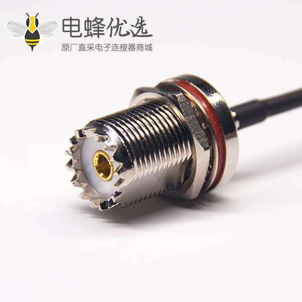 UHF母头射频线直式转MCX公头线弯式接RG316