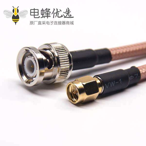 BNC接头线公头180度直式转SMA180度直式公头接RG142