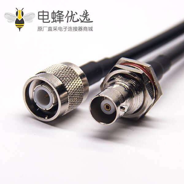 BNC接头前锁板防水直式母头转TNC直式公头接RG223 RG58线