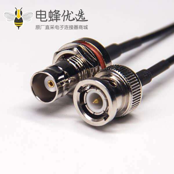 BNC母头直式防水转BNC公头直式RF线材接RG174线