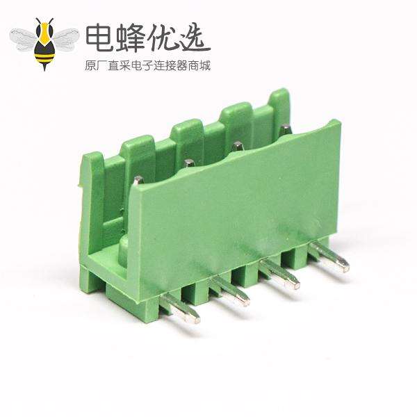 绿色弯端子4芯弯式穿孔式绿色PCB板插拔式接线端子