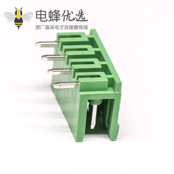 绿色弯端子4芯弯式穿孔式绿色PCB板插拔式接线端子