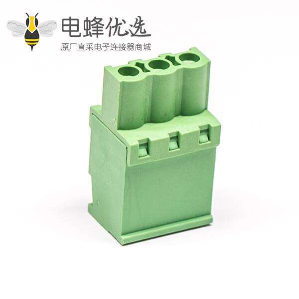插拔式接线端子绿色带螺钉直式插头接线连机器端子