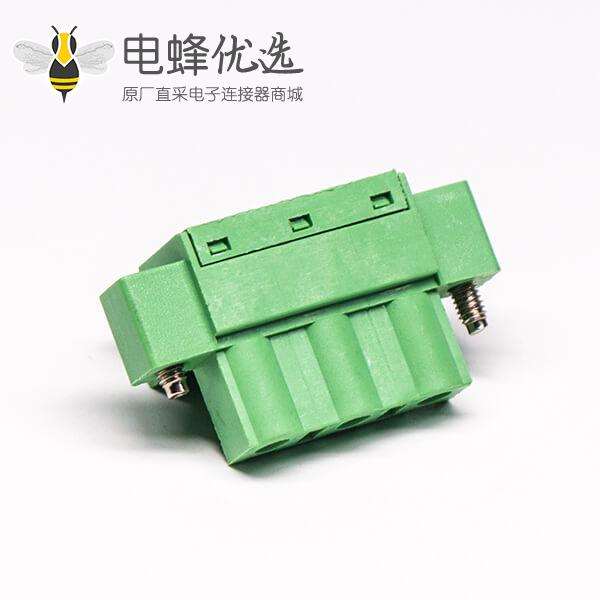 插拔式螺钉接线端子绿色螺母锁紧插拔式接线连接器