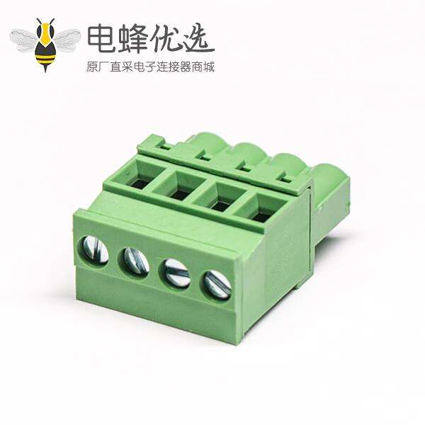 插拔接线端子直式带4个螺钉式的插拔式接线端子绿色