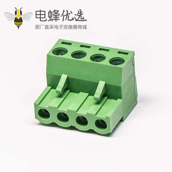 可插拔端子弯式四螺钉插拔式90度端子接线连接器