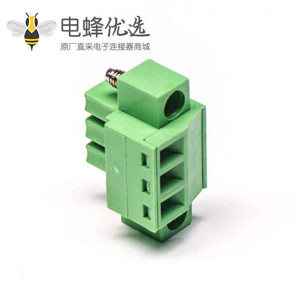插拔式接线端子接线直式螺母锁紧绿色接线端子