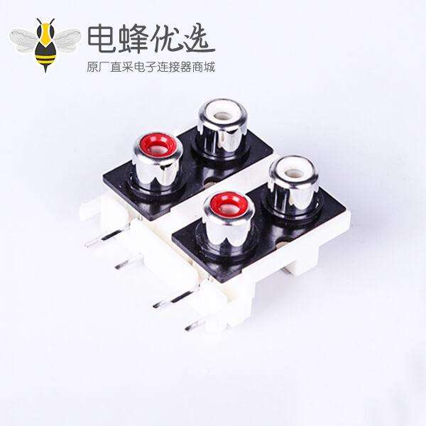 音频莲花插座AV接口音频同芯插座4孔AV端子