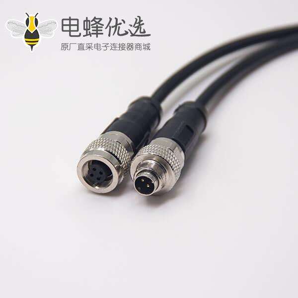 4芯电缆连接器直式公转母组装电缆接头