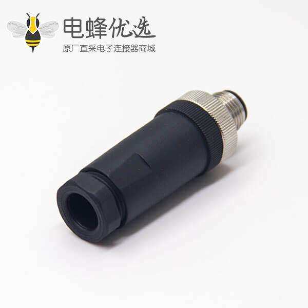 m12接头 航空头直式公头直式传感器插头组装接头锁接
