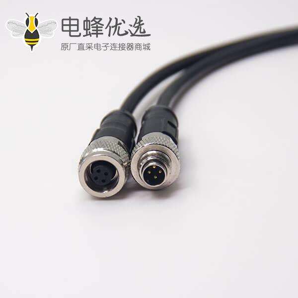 4芯电缆连接器直式公转母组装电缆接头