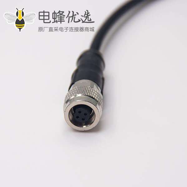 4芯电缆连接器直式公转母组装电缆接头