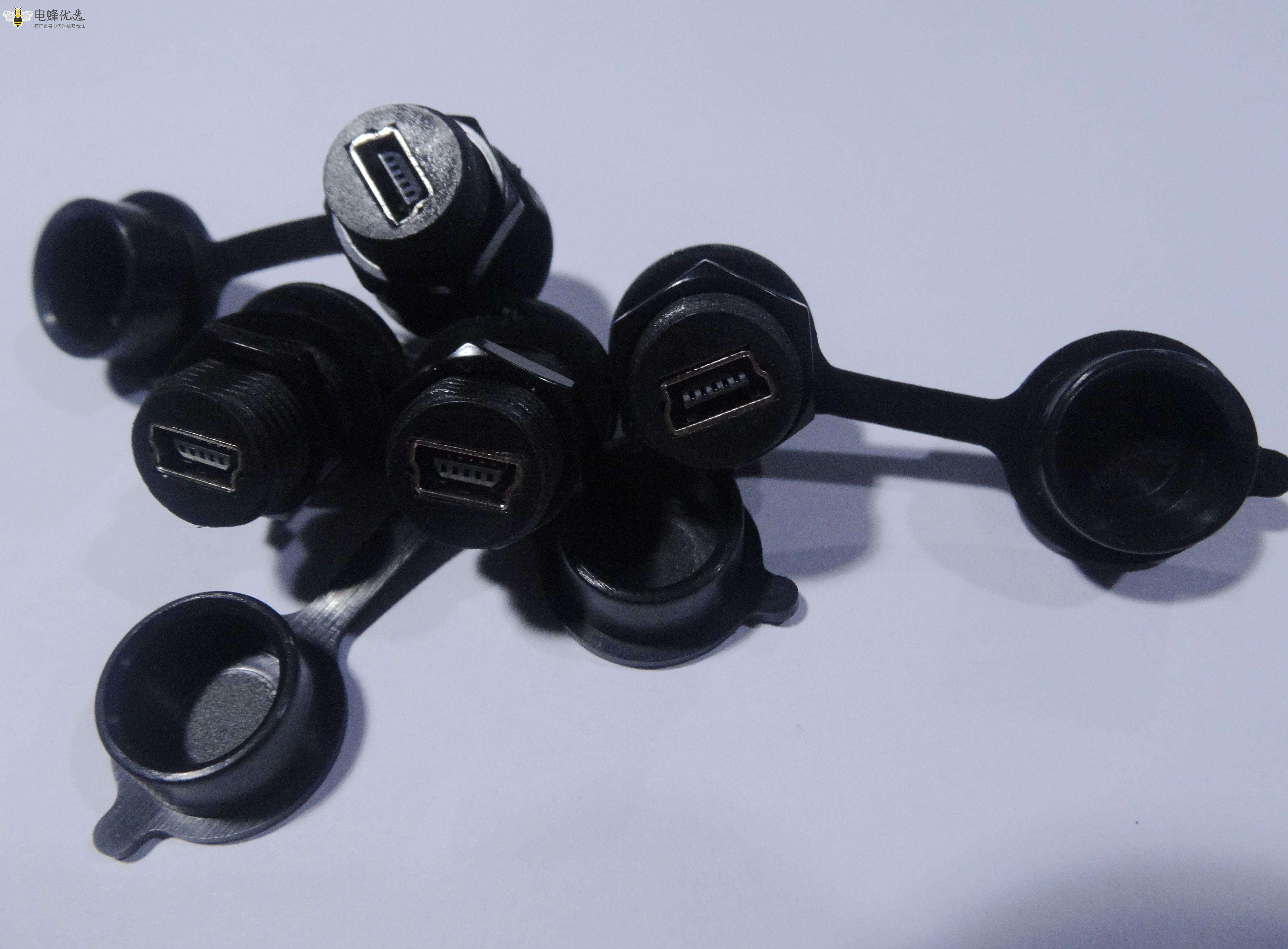 MiniUSB 5F M12-1.0 -MiniUSB 5F 防水 转接头