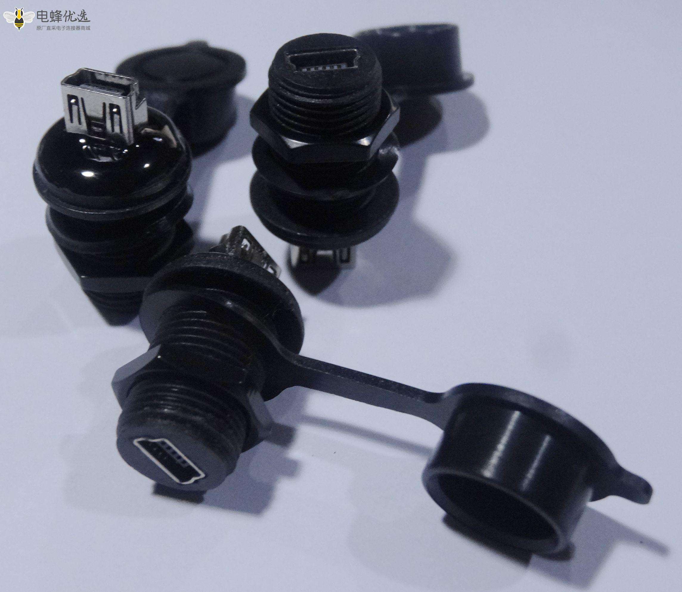 MiniUSB 5F M12-1.0 -MiniUSB 5F 防水 转接头