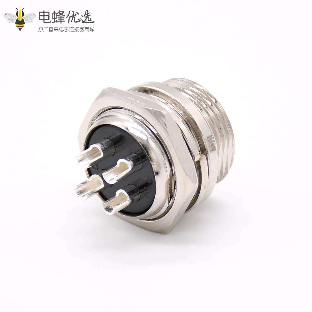 航空插座 航空插头GX16-4芯公母直式连接器