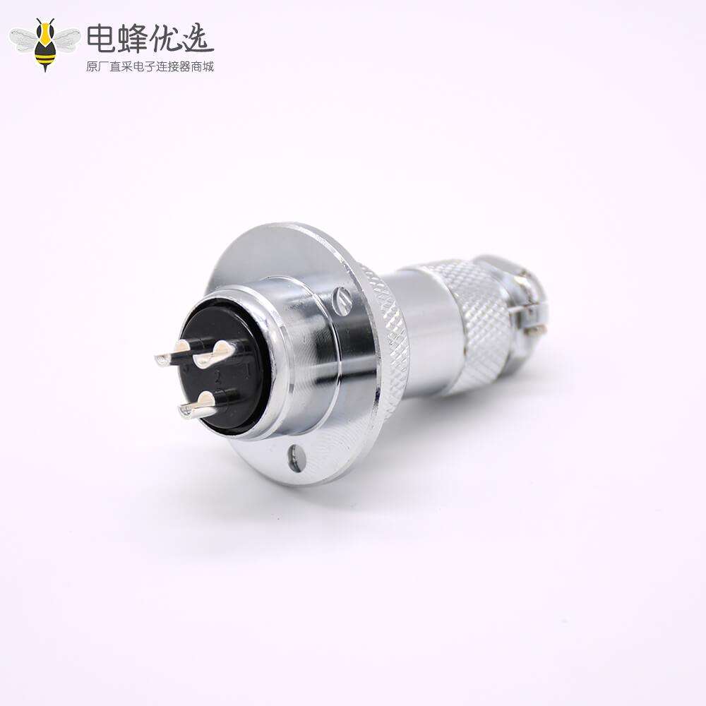 航空插头插座国家标准GX20 3芯大圆盘安装