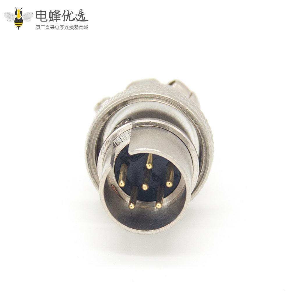 航空插头GX16 6芯反装直式公头接线连接器