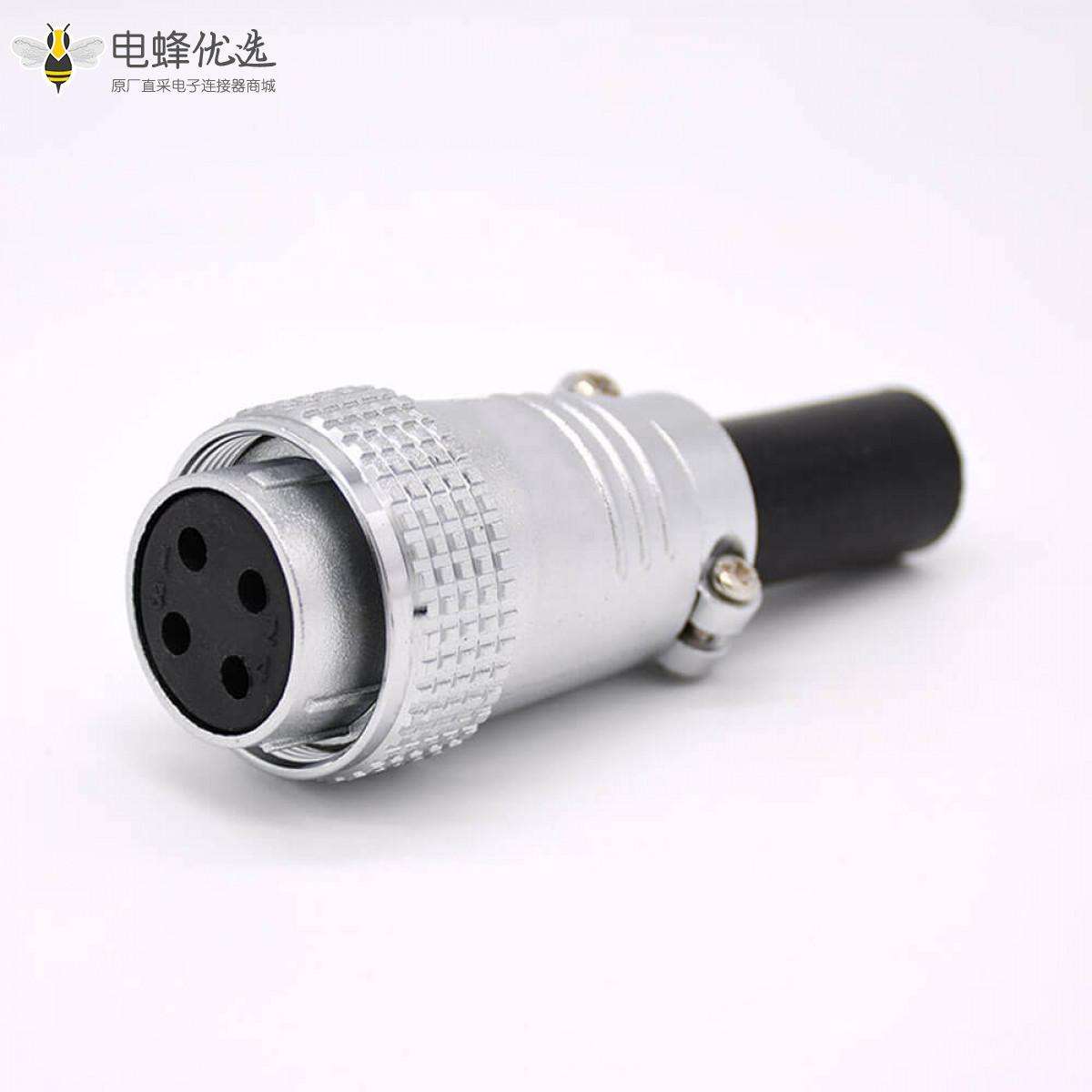 母头插头P28 4芯直式航空连接器接线安装