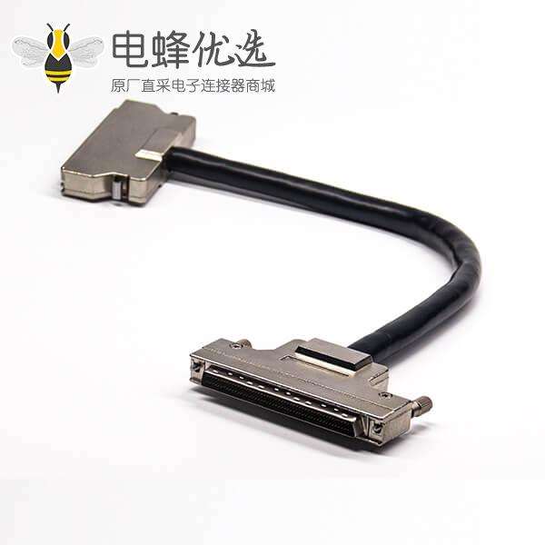 SCSI连接器100芯HPDB直式插头插座螺丝锁连接器1米