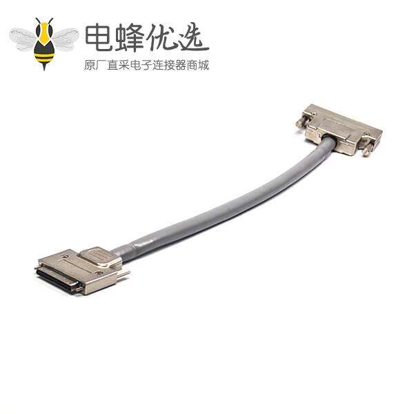 SCSI68芯连接器 HPDB公转母直式螺丝锁连接线1米