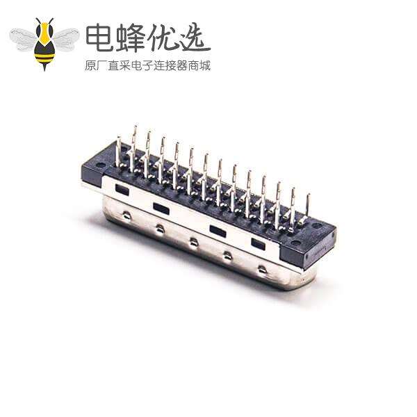 SCSI直插连接器HPDB型50芯公头插孔式PCB板安装