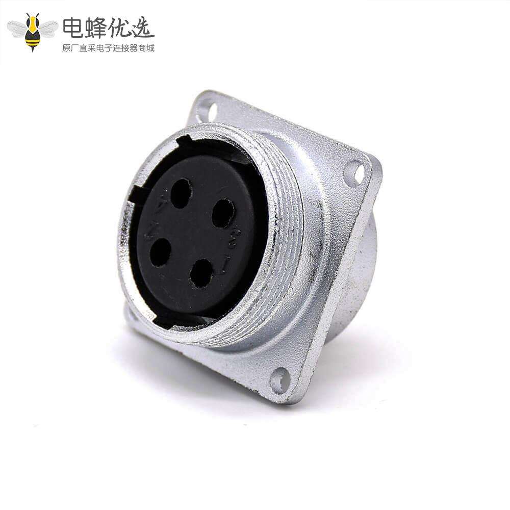 4P母座P28直式4孔法兰连接器