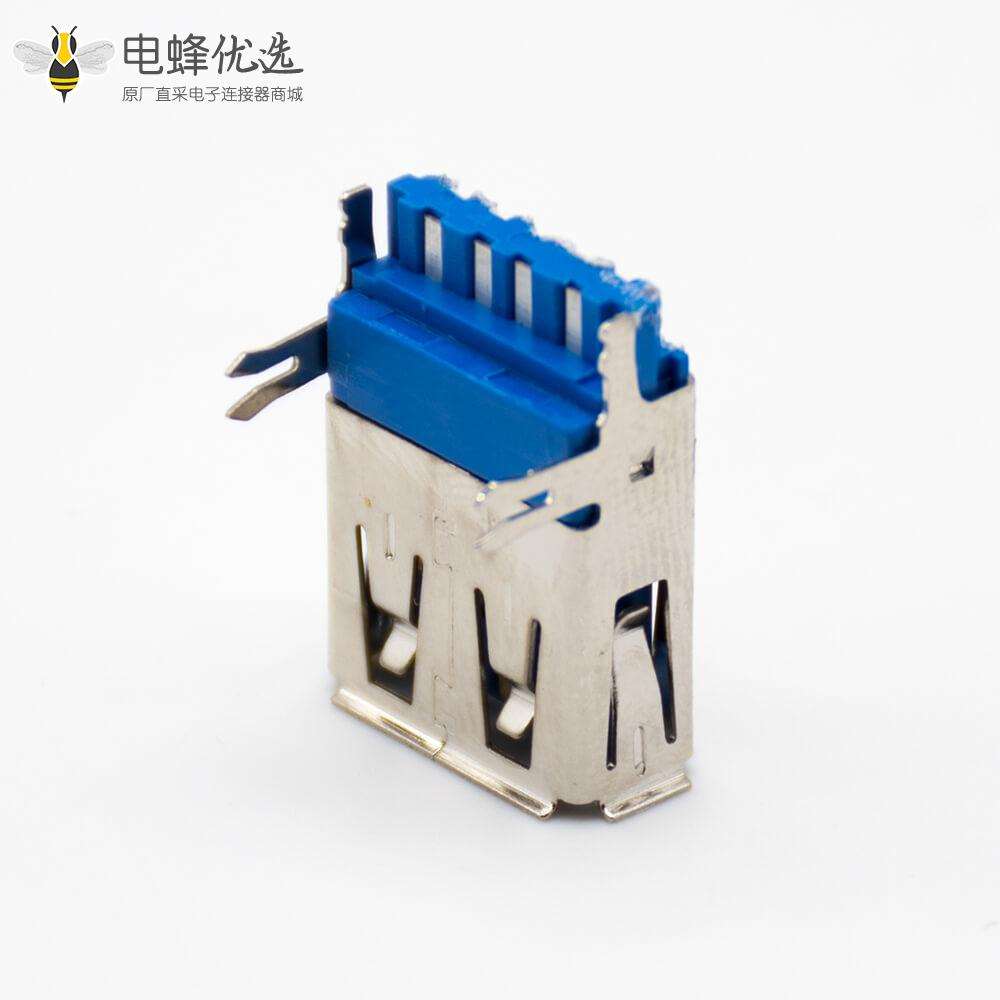 USB3.0母座A型母头9芯焊线直式带鱼叉脚