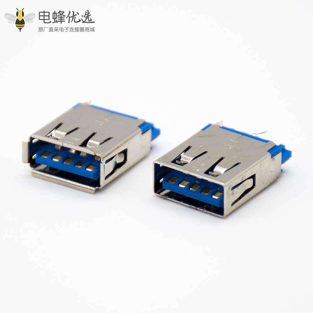 USB3.0 A型母头9芯直式焊接式无卷边连接器