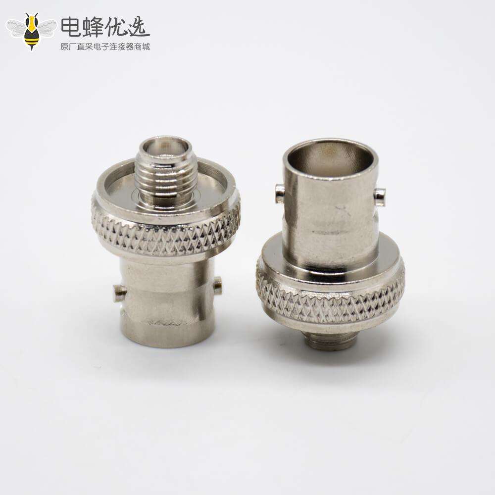 BNC转SMA母头转母头直式射频同轴连接器